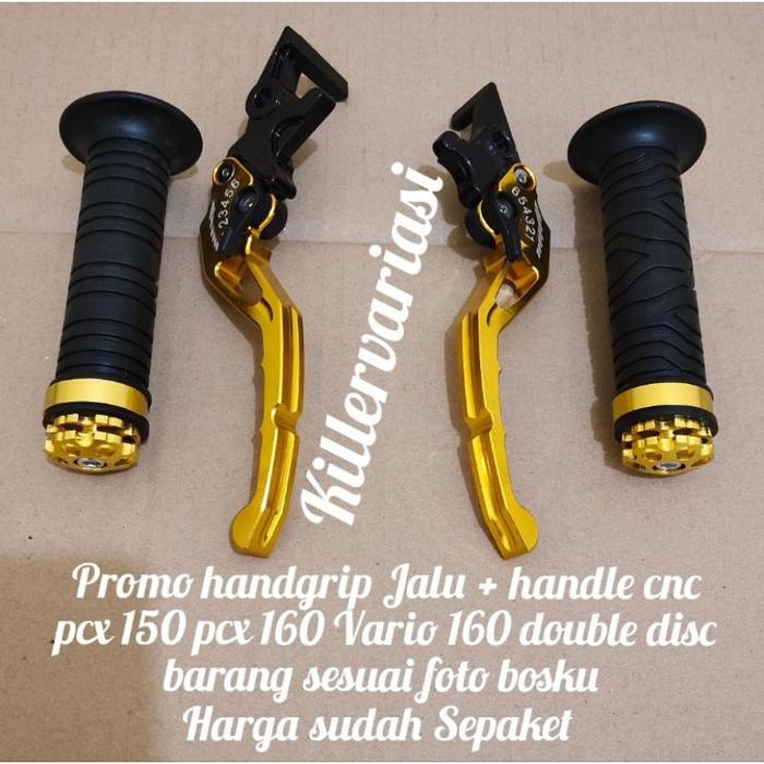 promo paket handle rem cnc + handgrip Jalu cnc pcx 150 pcx 160 160 double disc Sepaket sesuai foto