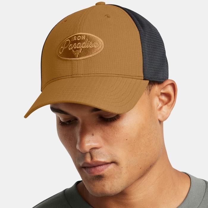 Original UA Project Rock Trucker Hat - Yellow Ochre Black