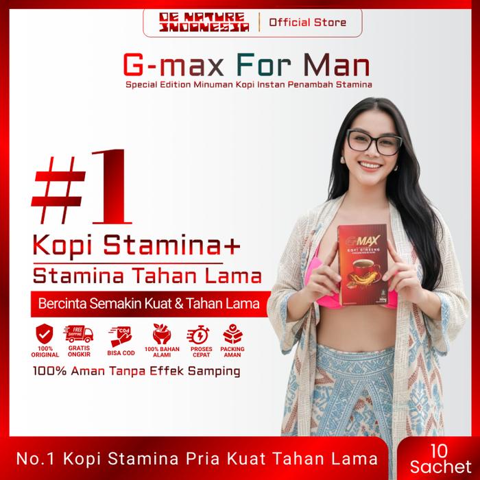 KOPI G-MAX Minuman Stamina Kopi Gingseng 1 Box isi 10 sachet Original BPOM HALAL