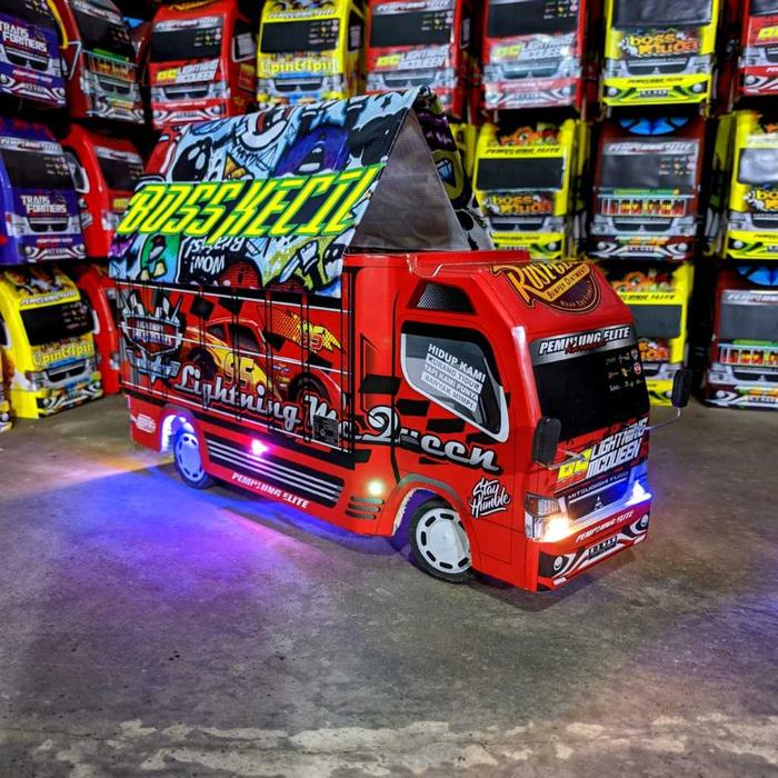 PROMO MINIATUR TRUK MURAH TRUK OLENG LAMPU TERPAL BISA BELOK MAINAN ANAK TAWAKAL PUTIH 5 KADO ULANG 