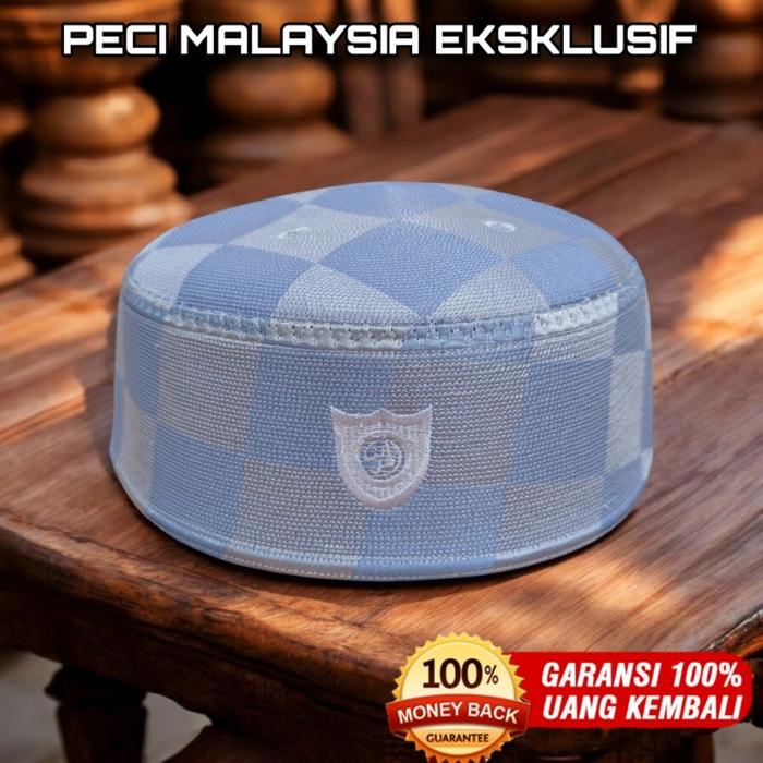 Peci Malaysia Al Kirom Putih Semi Sutra
