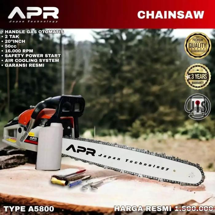 Diskon 99% Apr Chainsaw 22Inch Mesin Gergaji Potong Kayu Pohon Senso 2 Tak Premium Ap5800