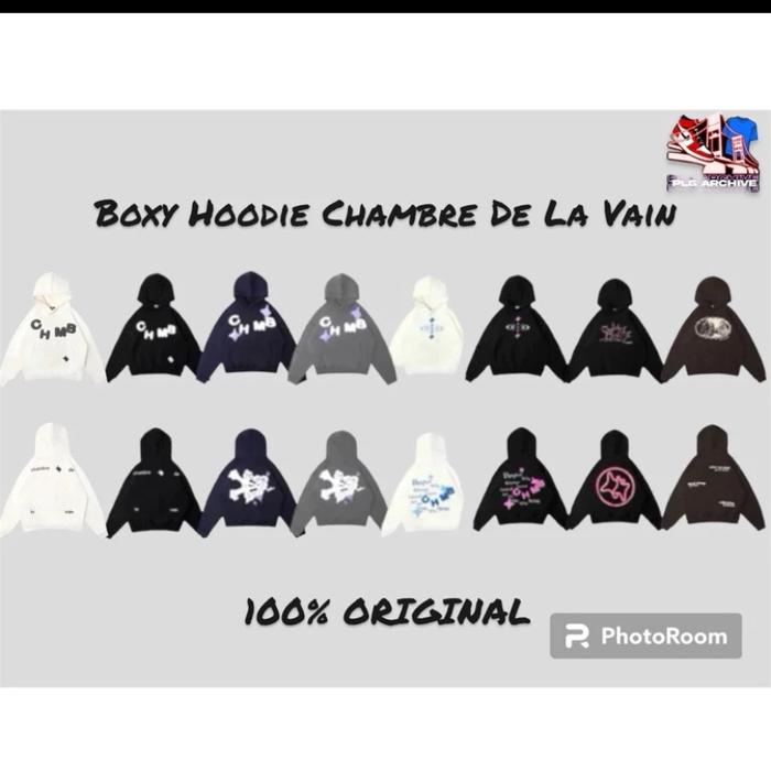 (ORIGINAL) Boxy Hoodie Chambredelavain CHMB IGNITION BOMB/BEDS STAR BLACK/TRANCE BLACK/ALIGNED BLACK