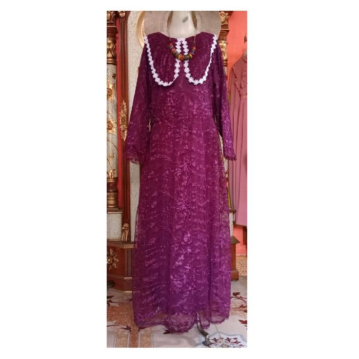 dress gamis brokat, gamis brokat kondangan,brokat pesta,brokat couple