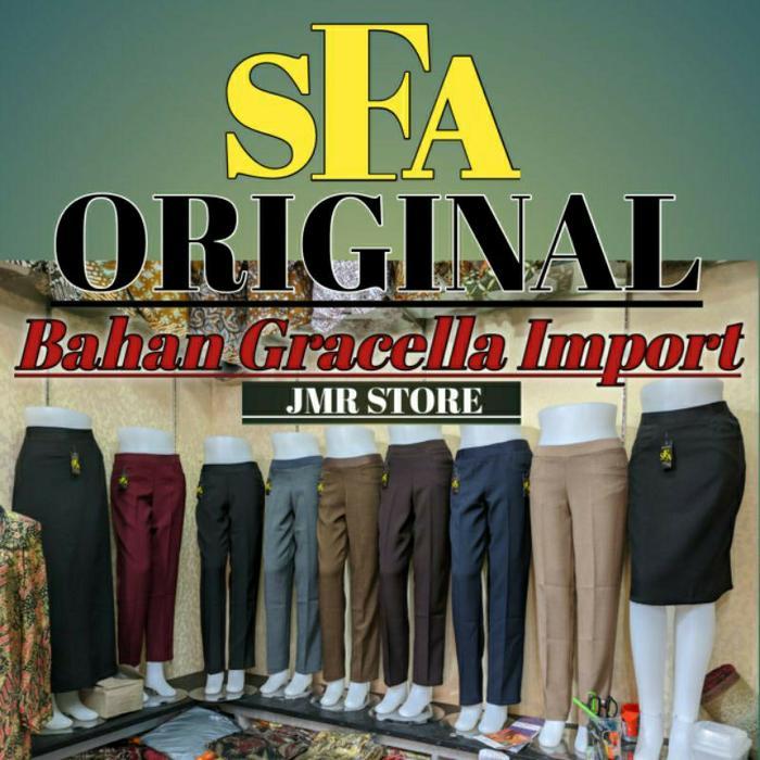 celana bahan celana kantor pinggang karet merk SFA original