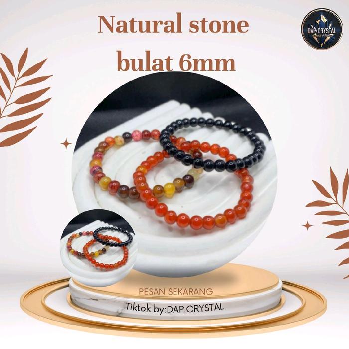 {BULAT 6 MM NATURAL STONE} accessories batu alam bulat 6 mm