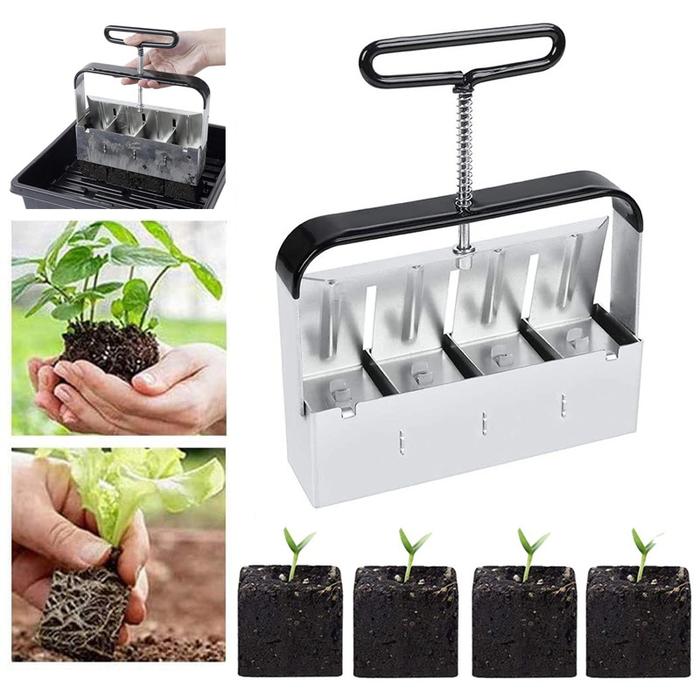 Handheld Seedling Soil Blocker 2-inch Soil Block Maker Durable &