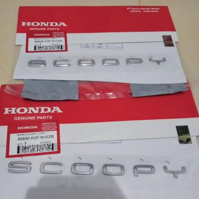 emblem logo tulisan scoopy new scoopy k2f honda sepasang OSEAN