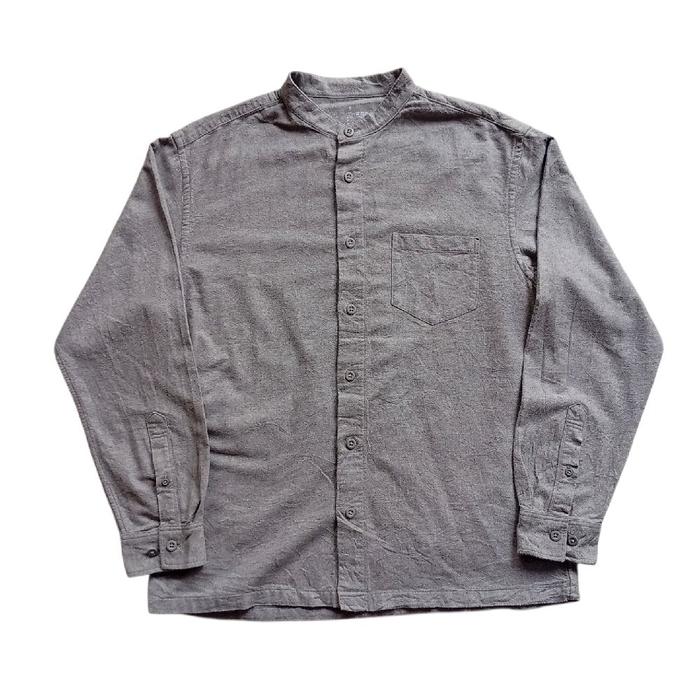 Muji collarless basic shirt
