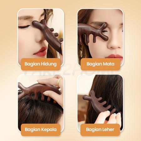 Sisir Gigi Lebar Kayu Cendana Alami Cocok/Sisir Pijat Lumba-Lumba Kecil/Sisir Rambut Motif Kayu Serb