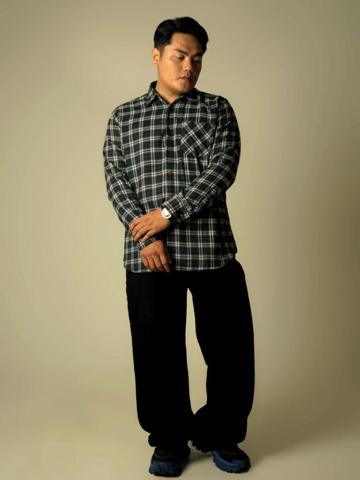 Xtra Homme - Kemeja Pria Premium Casual Declan Flannel Long Sleeve Big Size Plus Size Regular Fit |