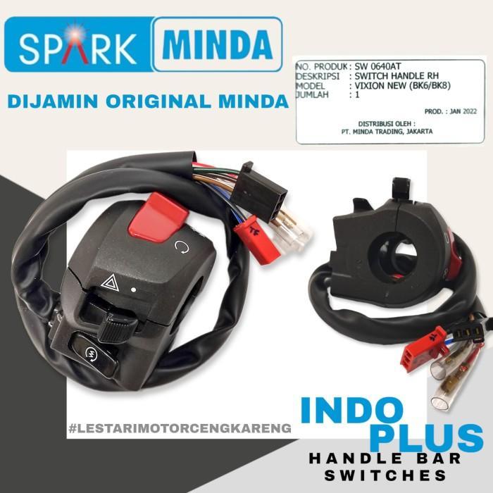 SAKLAR KANAN VIXION NEW LED ADA TOMBOL HAZARD ORI MINDA SW-0640AT T1