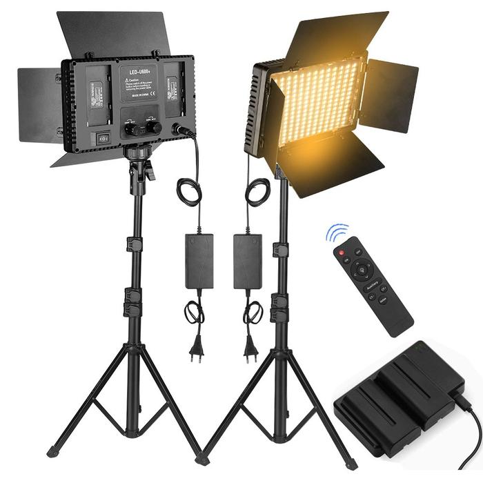 Nagnahz U800 + lampu Studio foto LED, lampu Studio dua warna 2500