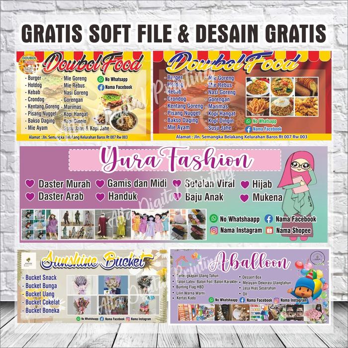 Safitiri (Free Design) Banner Olshop, Toko, Warung, Wedding, Banner Event, Backdrop, Online Shop Ban