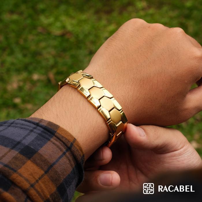 Racabel Favus Full Emas - Gelang Obat Batu Magnetik Untuk Kesehatan Wanita Dan Pria