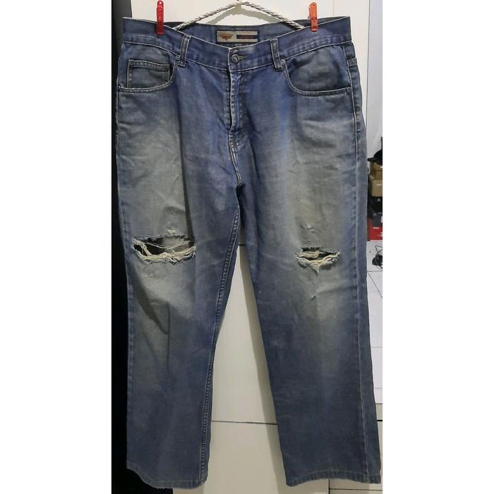 Preloved - Celana panjang jeans model sobek sobek untuk pria merk Leggs size 36