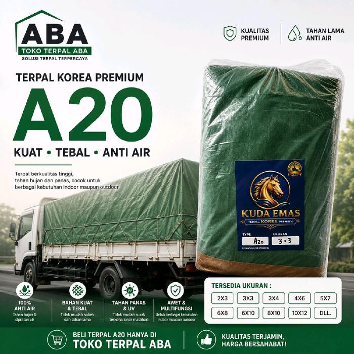TERPAL A20 PREMIUM SUPER UV – Tebal, Kuat & Tahan Air | Terpal Truk, Tenda, Kolam & Proyek