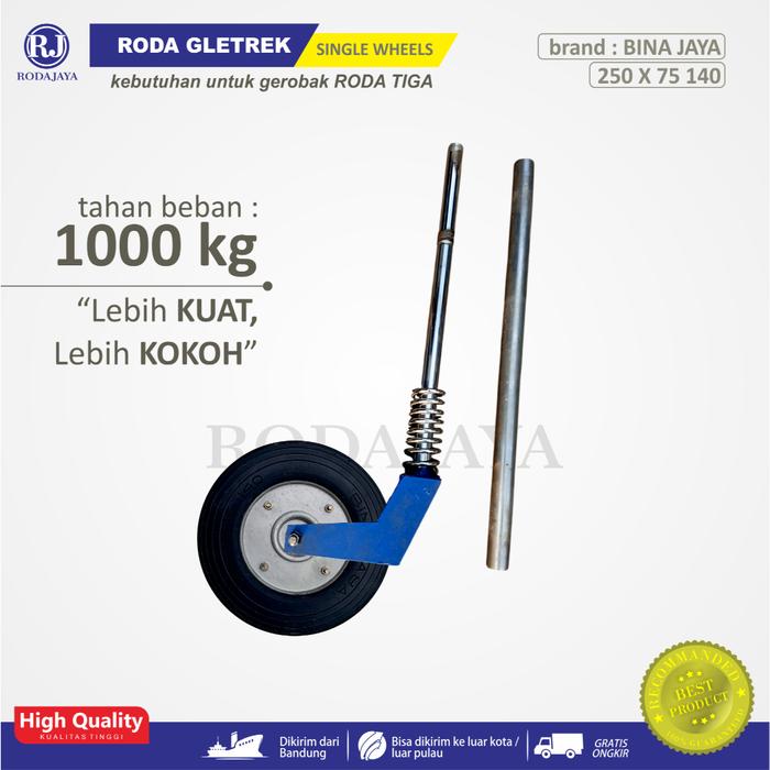 READY STOCK GELETREK 10 INCH - MERK BINA JAYA 1000 KG / RODA GEROBAK DORONG / GELETREK BAN BELAKANG 