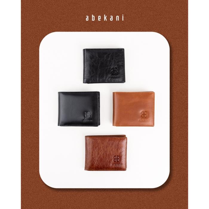 Dompet Kulit Pria Dompet Lipat Abekani Leather LW001 Dompet Uang kertas Kulit sapi Asli Promo