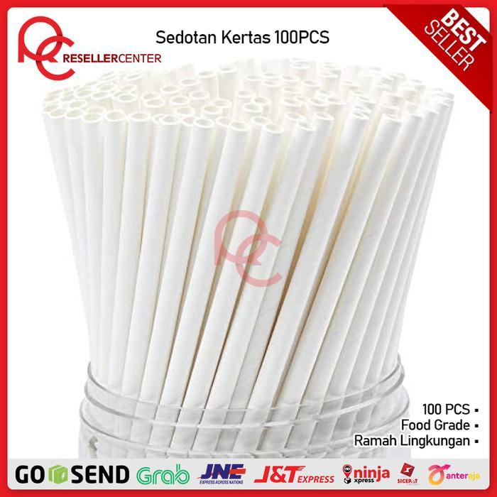 [SEDOTAN KERTAS 100PCS] Paper Straw / Sedotan Kertas Polos Food Grade