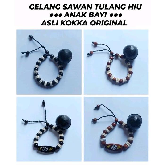 Gelang Kokka Sawan Tulang Hiu Anak-Anak Asli Kaukah Kaukah Khas Kalimantan Original