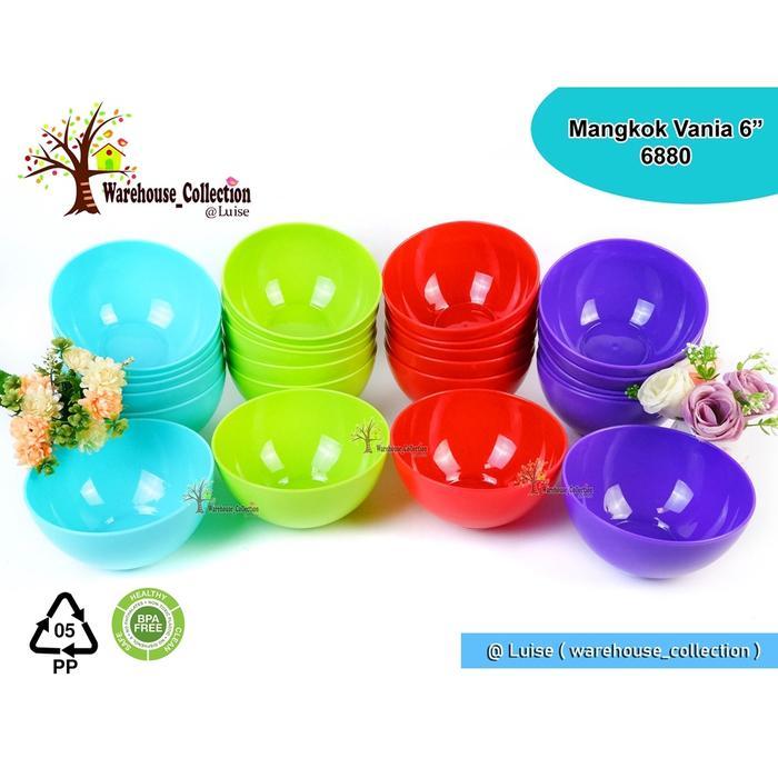MANGKOK WARNA PLASTIK 6 inch/MANGKOK PLASTIK VANIA 6680 TEBAL/MANGKOK MIE /MANGKOK SUP