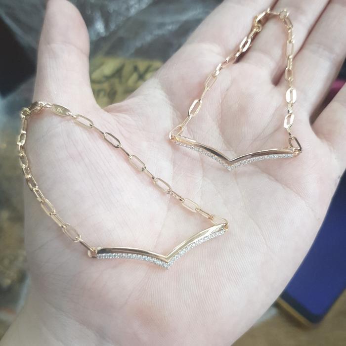 Gelang Syahnaz Paperclip Ringan Murah Emas Asli 375 8K Love Hati