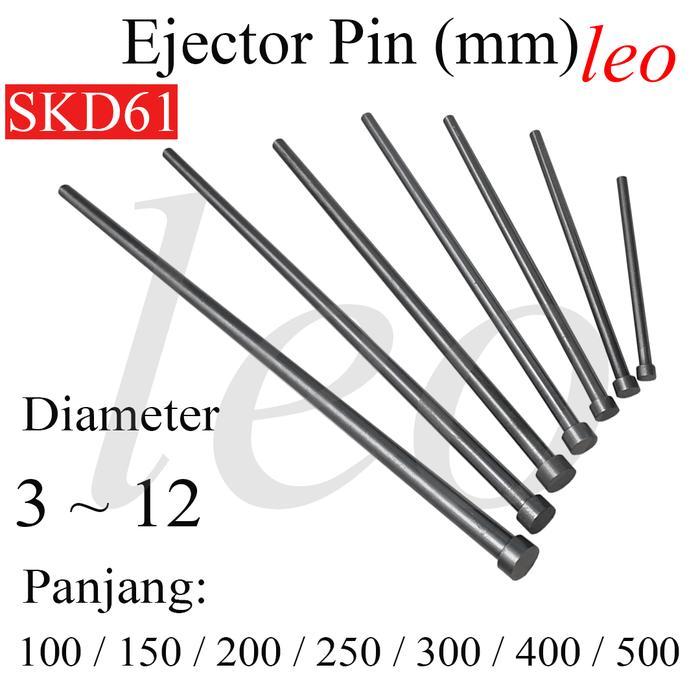 Ejector Pin SKD61 3/3.5/4/4.5/5/5.5/6/8/10/12 mm Panjang 100/150/200/250/300/400/500 Ejektor Pin Inj