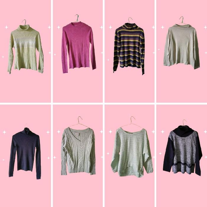 Blouse Thrift Lengan Panjang Knitwear Atasan