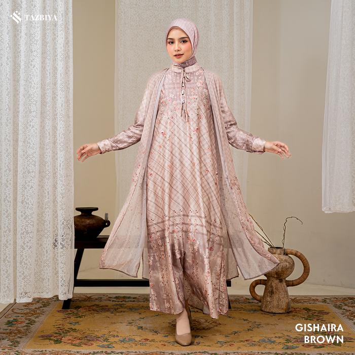 [NEW] Tazbiya Gamis Set Hijab + Outer Sarimbit Gishaira Series | Gamis Sarimbit Lebaran | Gamis Dewa