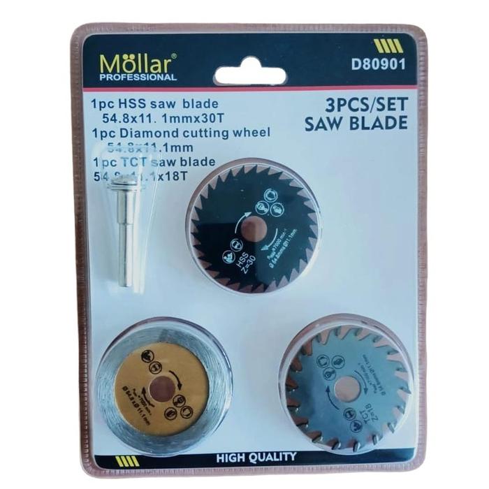 MOLLAR 3PCS SET SAW BLADE 3 INCH / MATA MINI GERINDA 3"