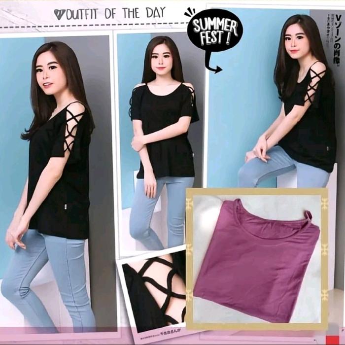 Blouse bigsize Viki tali silang premium