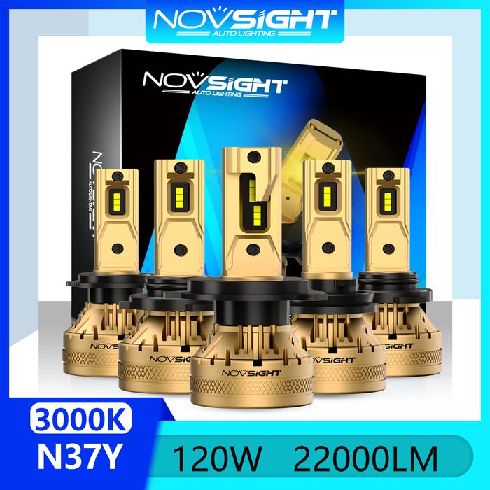 Novsight N37Y Lampu Depan Mobil LED 9005 9006 H4 H7 H11 Bohlam Lampu