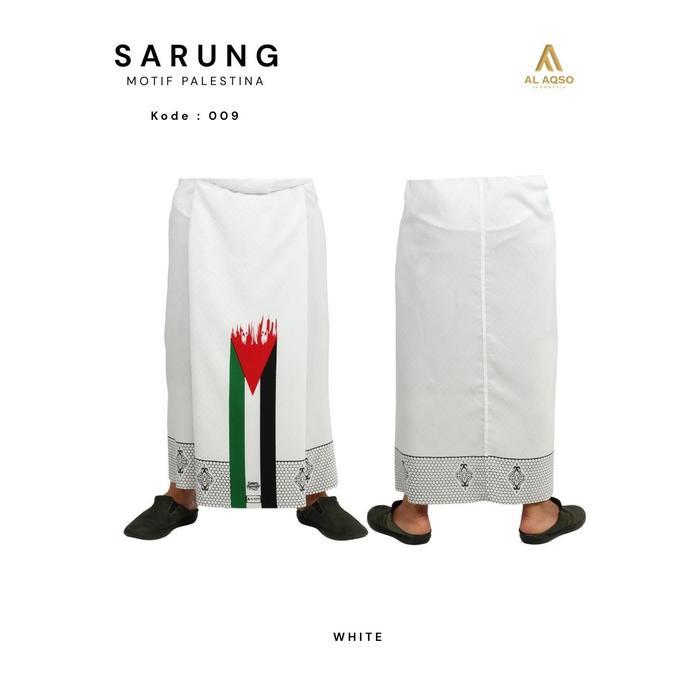 Al Aqso | Sarung Motif Palestina Sarung Palestina Hitam Putih 009