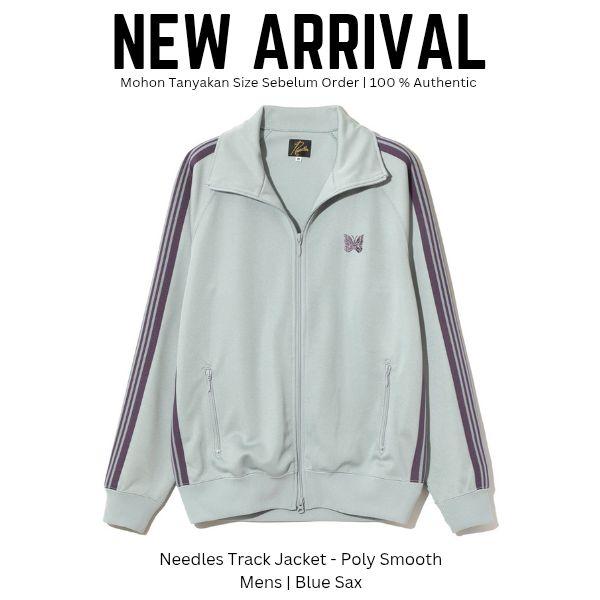 Needles Track Jacket Poly Smooth Blue Sax Jaket Pria Original 100%