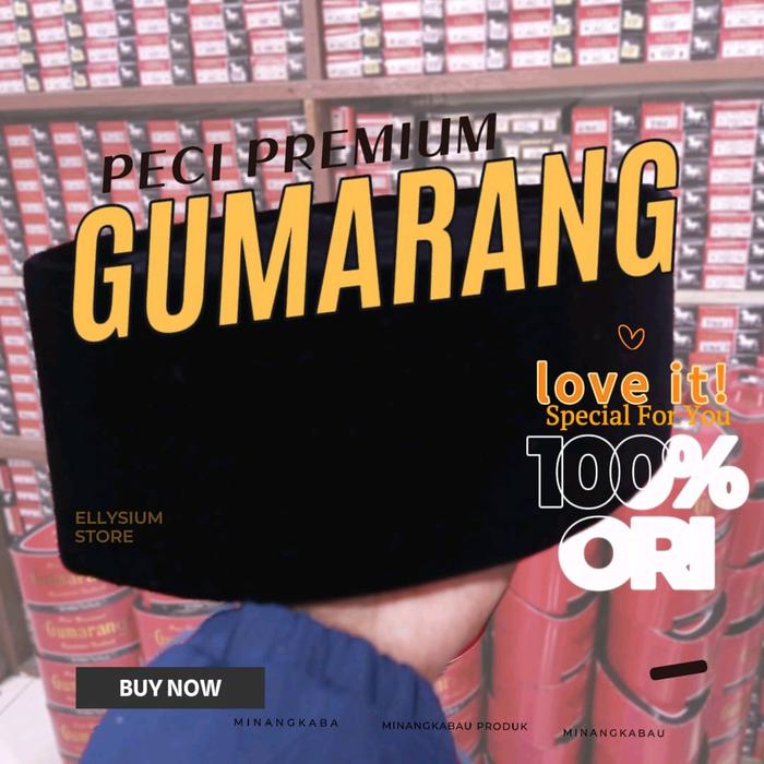 Peci Gumarang Premium Hitam Asli Minang Nasional