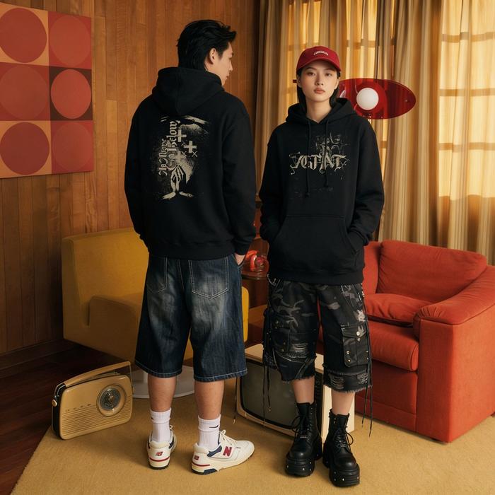 VAGRANT.IV Vagrant.iv As Above So Below Hoodie Black Hoodie Streetwear Pria Wanita Oversize Premium 