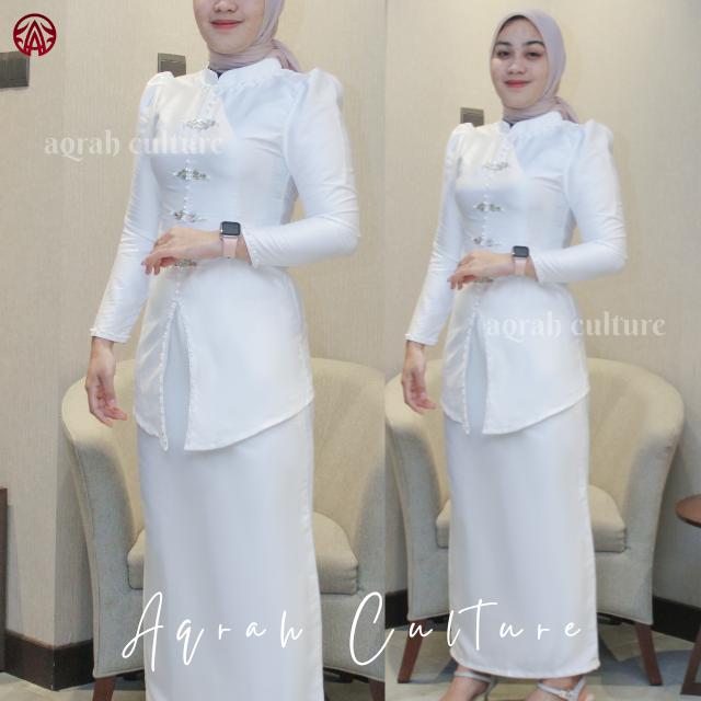 Carline Setelan Baju Kurung Melayu Wanita Modern Slimfit One Set Pakaian Kondangan Tunik Kebaya Musl