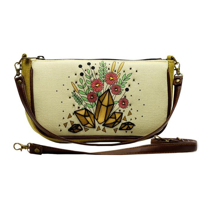 MARAWA Tenzo - Almas Shoulder Bag Tas Etnik Mini Wanita Handmade Hijau Kiwi