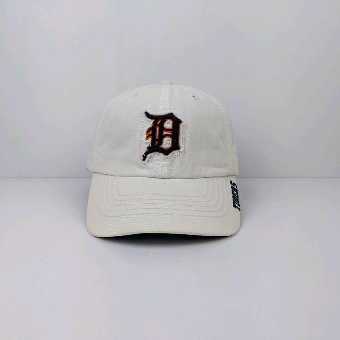 Topi MLB Detroit Tigers White Black Baseball Bisbol Logo D 6 Panel Cap
