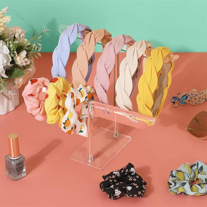 Headband Holder Scrunchie Holder Acrylic, Clear Hair Ties Holder