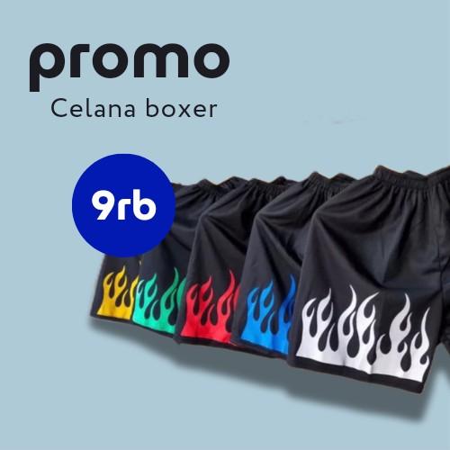 celana kolor boxer dewasa pria wanita motif api