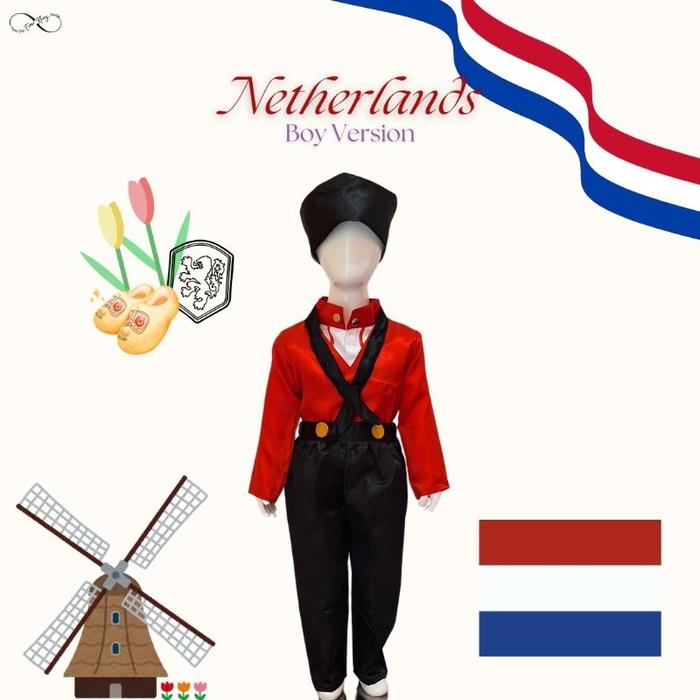 Belanda/Holland/Netherland/Baju Negara Belanda Boy/Pakaian Adat Internasional Belanda Dewasa