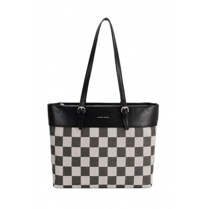 Tas Shoulder Bag Wanita Branded David Jones Bakasa – Tote Bag Fashion PU Leather Muat Laptop 12 Inch