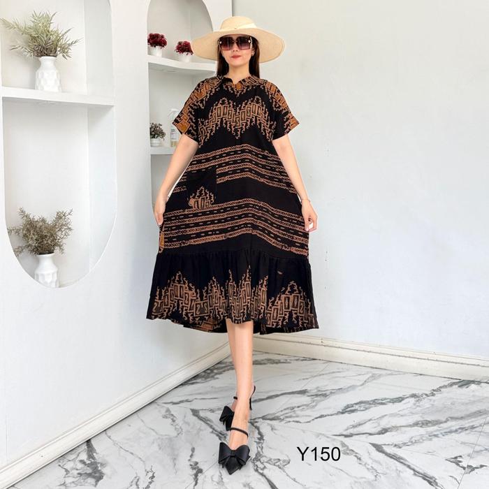 Daster Yura LD 110cm Batik Cap Handmade By Vitela Bahan Rayon Pekalongan Busui Friendly