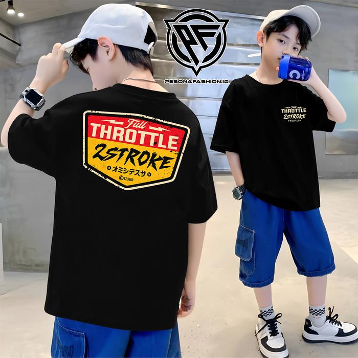 kaos Anak 2 tak 2 stroke EVILSMOKE FULL TROTTLE fiz r ninja rx king satria hiu lumba cotton combed p