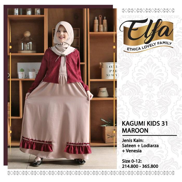 GAMIS ANAK ETHICA KAGUMI KIDS 31 MAROON
