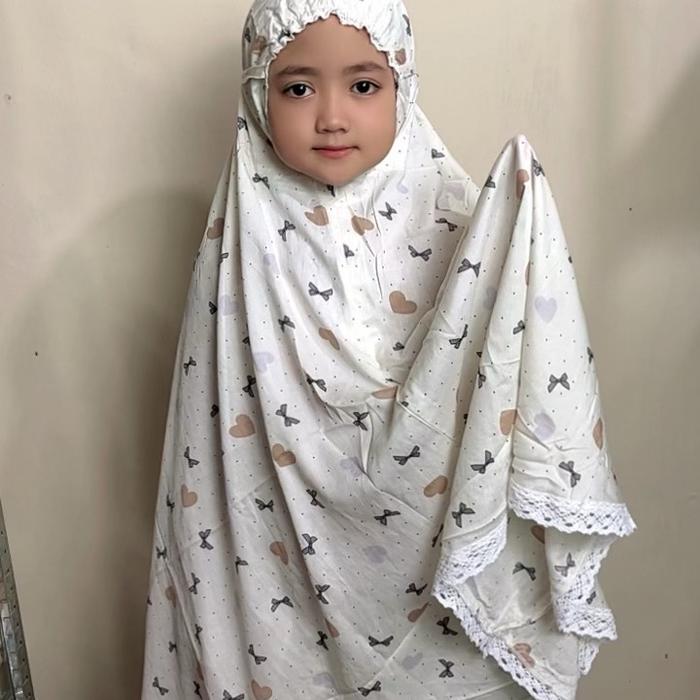 KL| Mukenah Anak Rayon Motif Pita