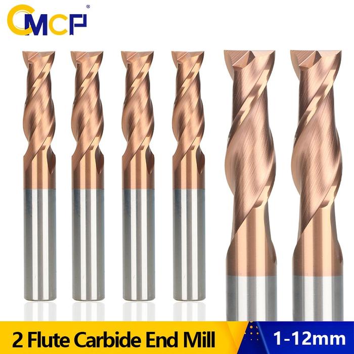 CMCP CNC Carbide End Mills Tungsten Machine Cutter Tools 2 Flute