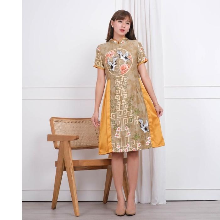 READY STOCK EF790 DRESS CHEONGSAM/DRESS QIBAO/DRESS QIPAO/PARTY DRESS IMLEK/DRESS BATIK EFREMI